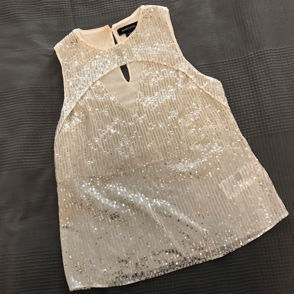 Marciano sleeveless sequined top (S)